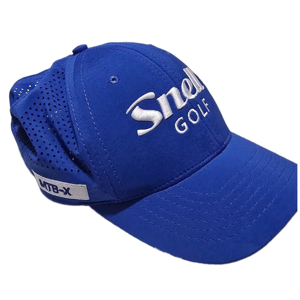 Snell Golf MTB-X Performance Laser-Perforated Cap Adjustable One Size Blue Hat